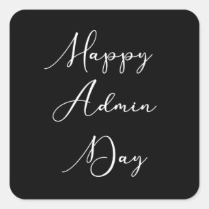 Adesivo Quadrado Feliz dia de administração. Dia dos profissionai