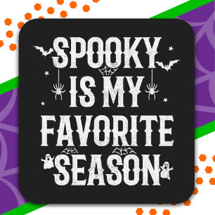 Adesivo Quadrado Feliz Dia de as Bruxas engraçado de Halloween Spoo