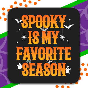 Adesivo Quadrado Feliz Dia de as Bruxas engraçado de Halloween Spoo