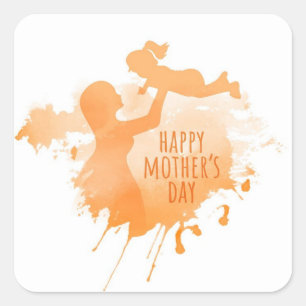 Adesivo Quadrado Feliz dia de as mães