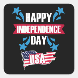 ADESIVO QUADRADO FELIZ DIA DE INDEPENDÊNCIA EUA