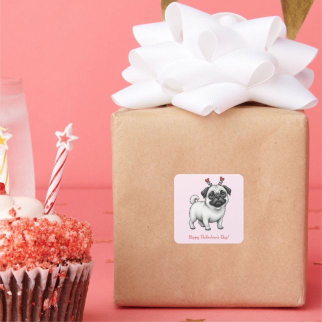 Adesivo Quadrado Feliz dia de os namorados! (Festa)