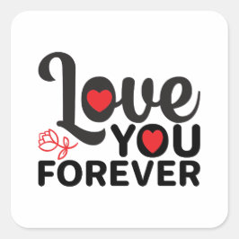 Adesivo Quadrado Feliz dia de os namorados - Amo-Te Para Imagens Nu