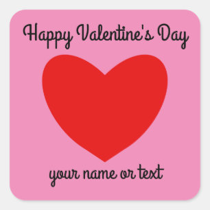 Adesivo Quadrado Feliz dia de os namorados Red Heart Nº 1 Stickers