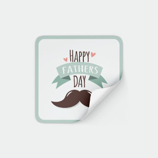 Adesivo Quadrado Feliz dia de os pais - bigode