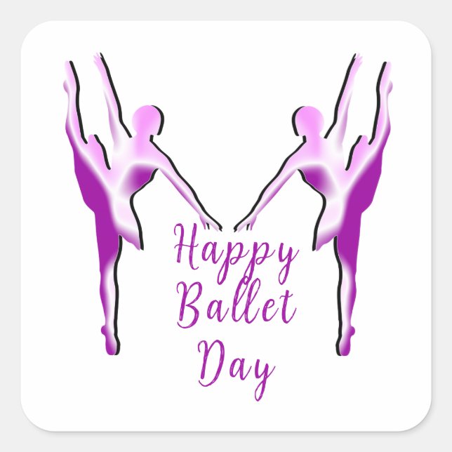 Adesivo Quadrado Feliz Dia do Ballet (Frente)