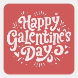 Adesivo Quadrado Feliz Dia dos Galentinos