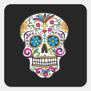 Adesivo Quadrado Feliz Dia dos Mortos do Céu de Açúcar