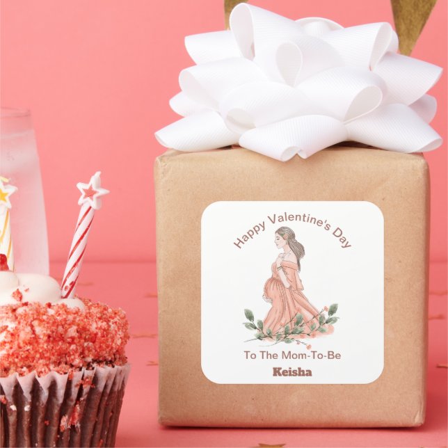 Adesivo Quadrado Feliz Dia dos Namorados para a Mãe de Expectativa  (Festa)