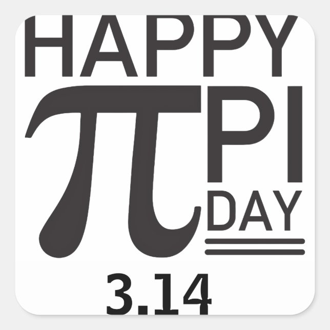 Adesivo Quadrado Feliz Dia Pi (Frente)