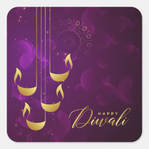 Adesivo Quadrado Feliz Diwali