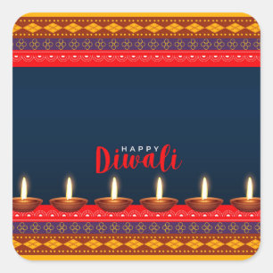 Adesivo Quadrado Feliz Diwali