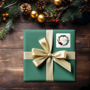 Adesivo Quadrado Feliz e sazonal brilhante