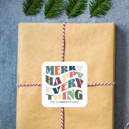 Adesivo Quadrado Feliz Feliz Tudo Feriado Feliz Natal