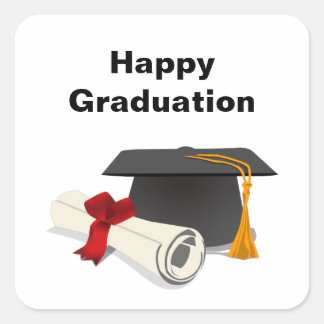 Adesivo Quadrado Feliz Graduação