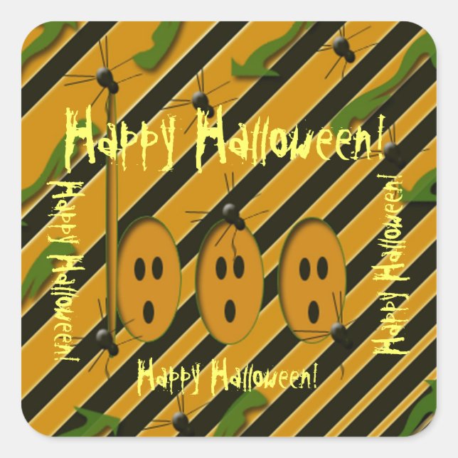 Adesivo Quadrado Feliz Halloween! (Frente)
