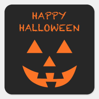 Adesivo Quadrado Feliz Halloween Jack O’ Lanterna Enfrentando Diver