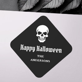 Adesivo Quadrado Feliz Halloween mauzão nome personalizado ou texto
