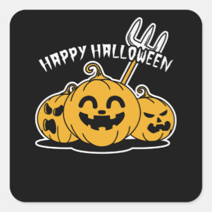 Adesivo Quadrado Feliz Halloween Pumpkin