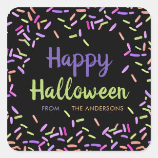 Adesivo Quadrado Feliz Halloween Sprinkles Personalizado