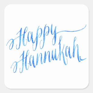 Adesivo Quadrado Feliz Hanukkah Chanukah HANNUKKAH HANUKA
