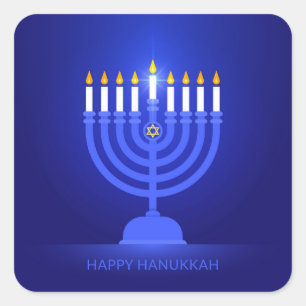 Adesivo Quadrado Feliz Hanukkah Stickers