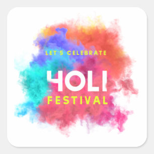 Adesivo Quadrado Feliz Holi