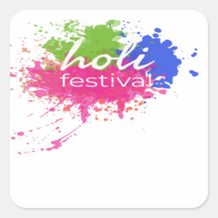 Adesivo Quadrado Feliz Holi