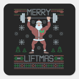 Adesivo Quadrado Feliz Liftmas Ugly Christmas Gyout