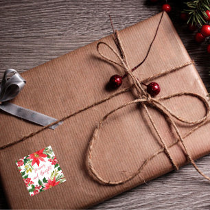 Adesivo Quadrado Feliz moderna e script brilhante