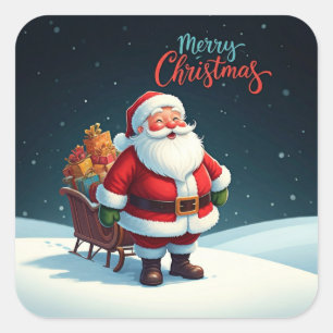 Adesivo Quadrado Feliz Natal
