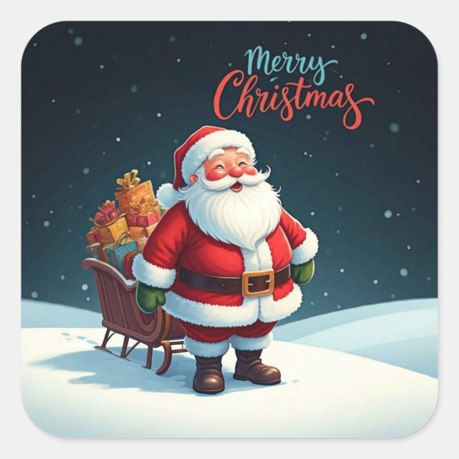 Adesivo Quadrado Feliz Natal (Frente)