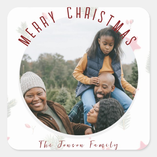 Adesivo Quadrado Feliz Natal (Frente)
