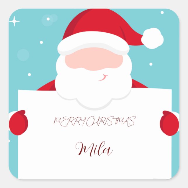 Adesivo Quadrado Feliz Natal (Frente)