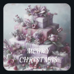 Adesivo Quadrado Feliz Natal<br><div class="desc">Feliz quebra-cabeça de serra de Natal</div>