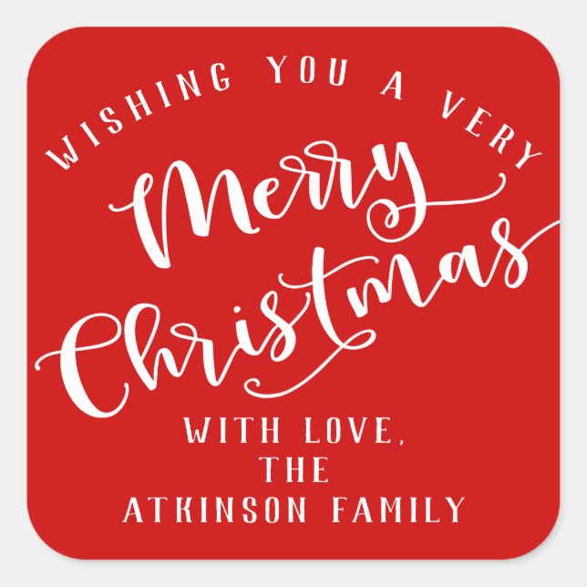 Adesivo Quadrado Feliz Natal (Frente)