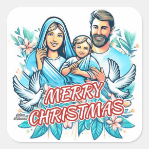 Adesivo Quadrado Feliz Natal