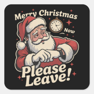 Adesivo Quadrado Feliz Natal Agora Por Favor Deixe Sarcástico