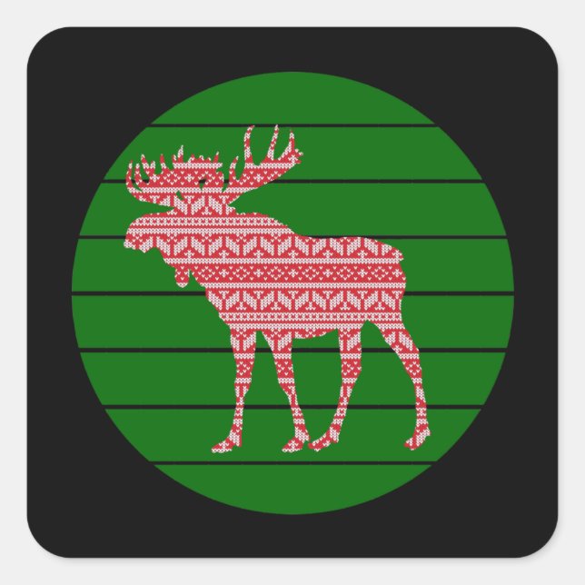 ADESIVO QUADRADO FELIZ NATAL ALCE VEADO (Frente)