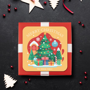 Adesivo Quadrado Feliz Natal Banking