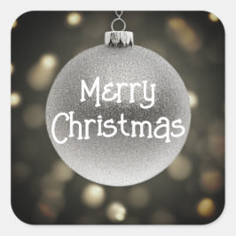 Adesivo Quadrado Feliz Natal Bauble