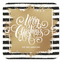 Feliz Natal Black White Stripes