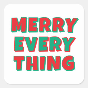 Adesivo Quadrado Feliz Natal Clássico Único Minimalista Simples