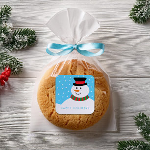 Adesivo Quadrado Feliz Natal do Snowman