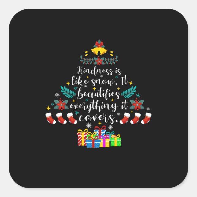 Adesivo Quadrado Feliz Natal É Como Neve (Frente)