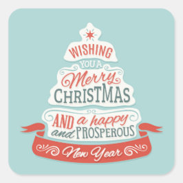 Adesivo Quadrado Feliz Natal E Feliz ano novo
