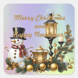 Adesivo Quadrado Feliz Natal e Feliz ano novo!