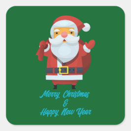 Adesivo Quadrado Feliz Natal e Feliz ano novo