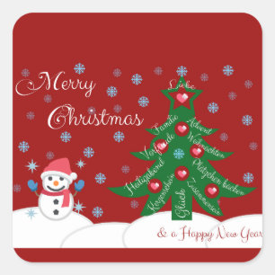 Adesivo Quadrado Feliz Natal e Feliz ano novo!