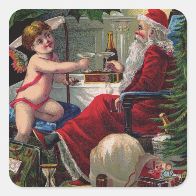 Adesivo Quadrado Feliz Natal e Felizes anos novos (Frente)